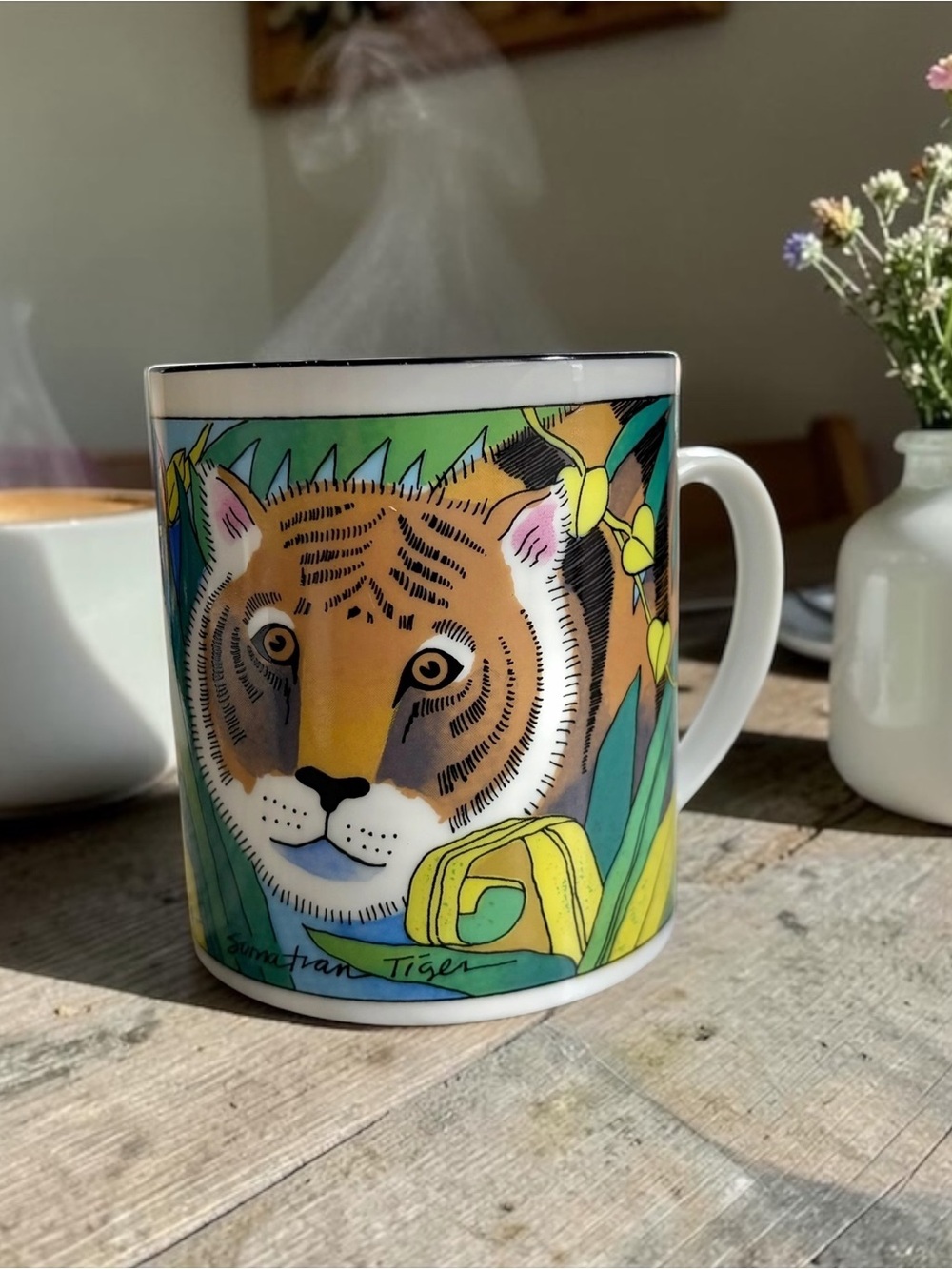 Vintage San Diego Zoo ‘Tropical Rain Forest' Tiger Frog Cockatoo Ceramic Mug